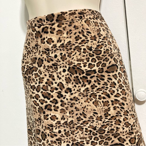 KIM ROGERS Signature Cheetah Leopard Floral Maxi Skirt Zip Back Womens Large - Picture 10 of 14